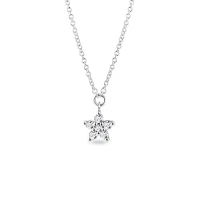 0.10 TCW Round Moissanite Diamond Star Pendent Necklace