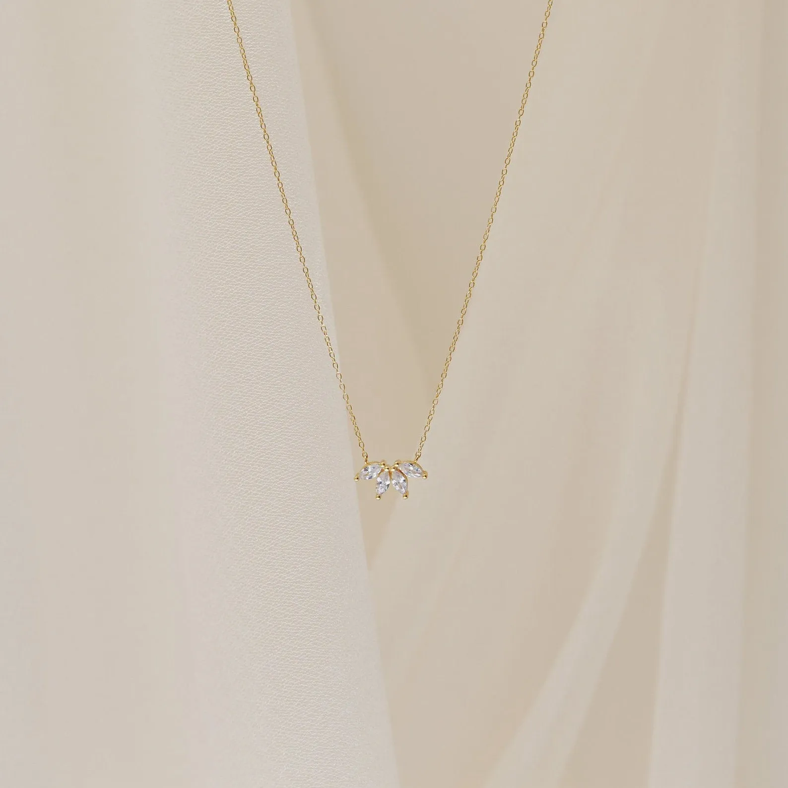 0.20 TCW Marquise Moissanite Minimalsit Necklace