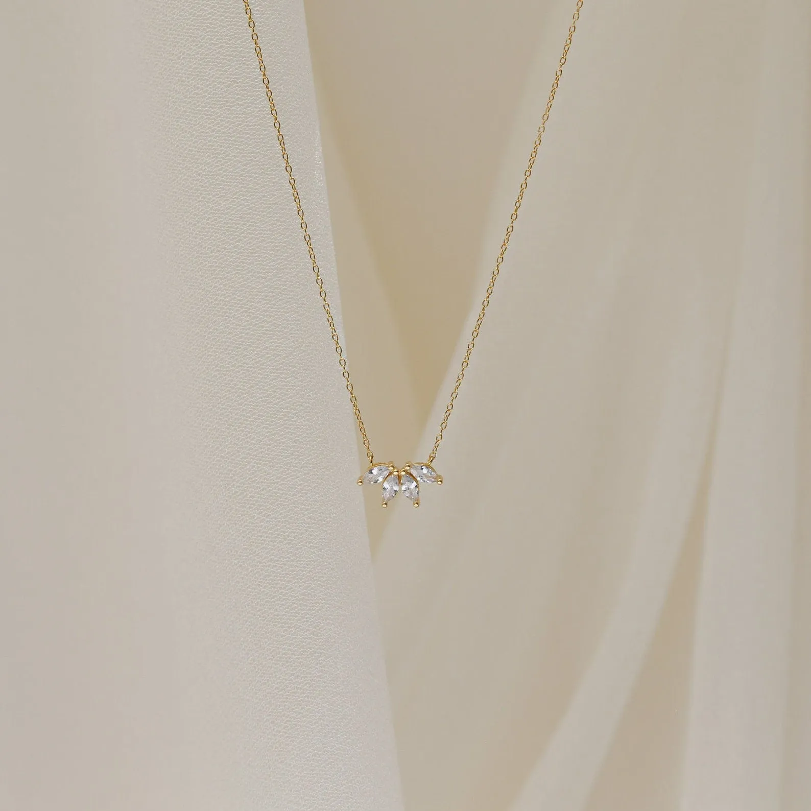 0.20 TCW Marquise Moissanite Minimalsit Necklace