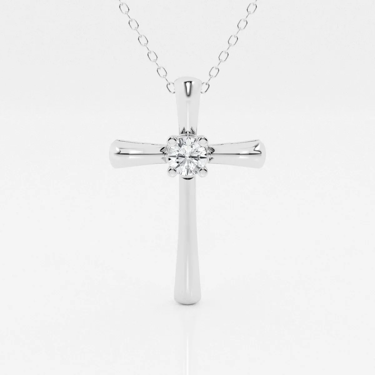 0.24 CT Round Moissanite Diamond Cross Necklace