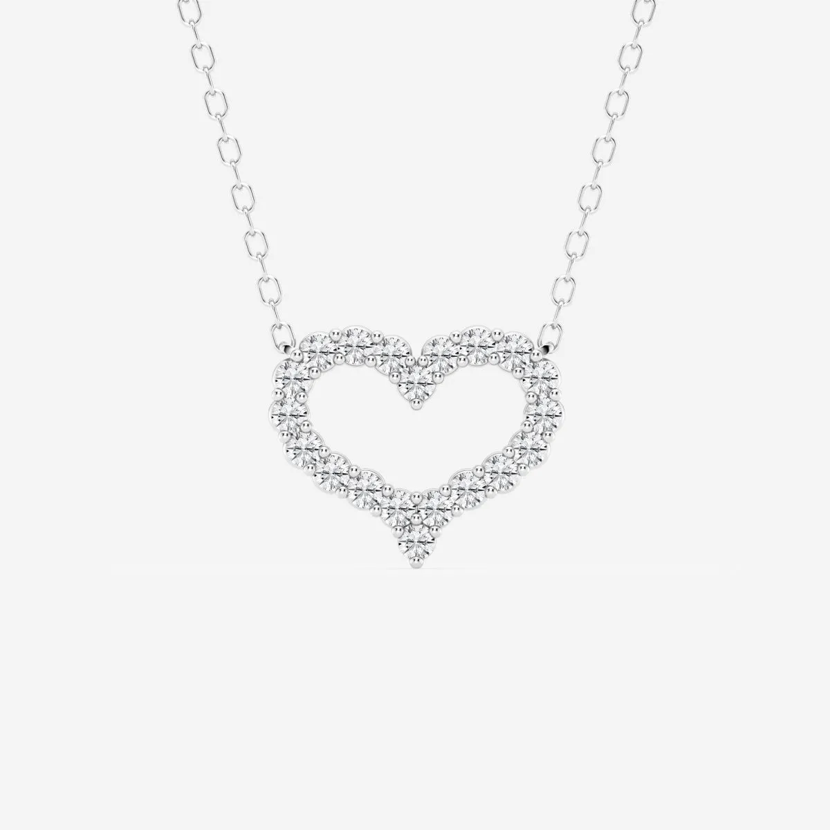 0.24 TCW Round Moissanite Diamond Heart Pendant Necklace