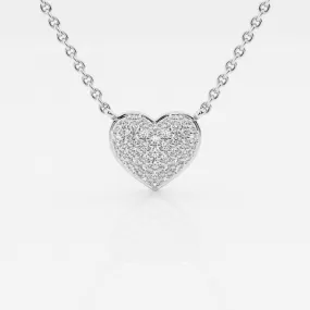 0.25 TCW Round Moissanite Diamond Heart Pendant Necklace