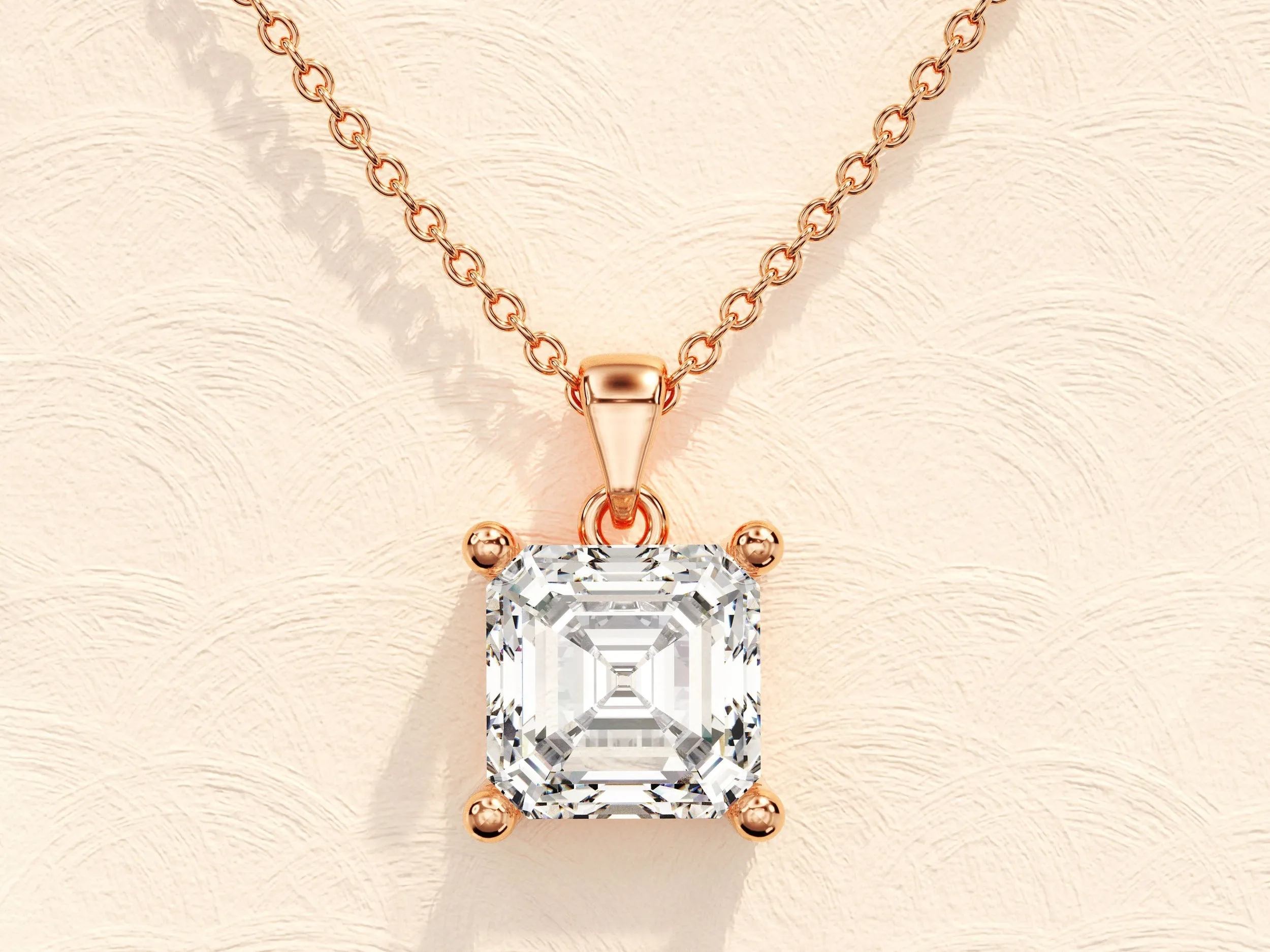 1.0 CT Asscher Moissanite Diamond Solitaire Necklace