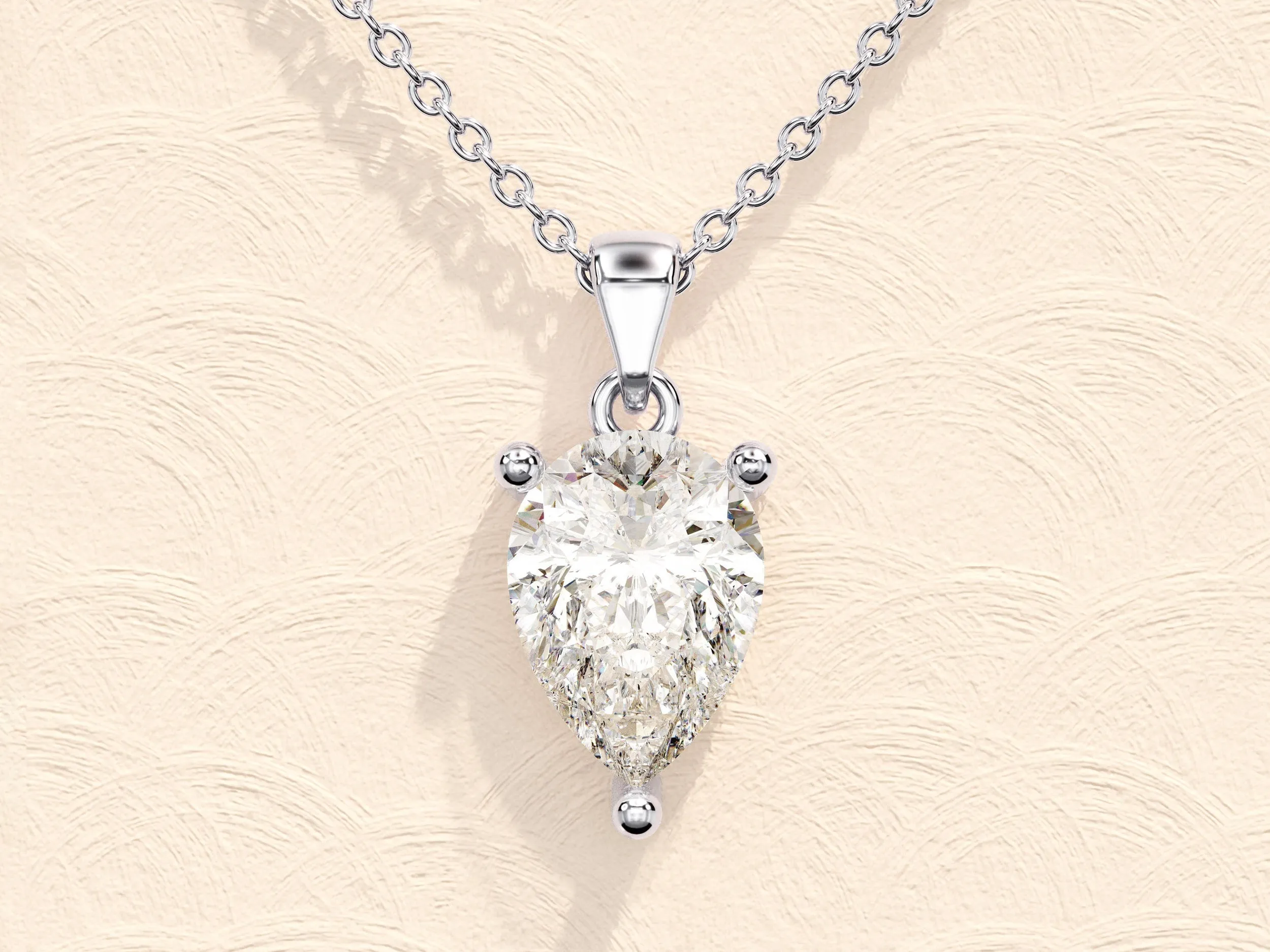 1.0 CT Pear Moissanite Diamond Solitaire Necklace