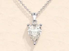 1.0 CT Pear Moissanite Diamond Solitaire Necklace