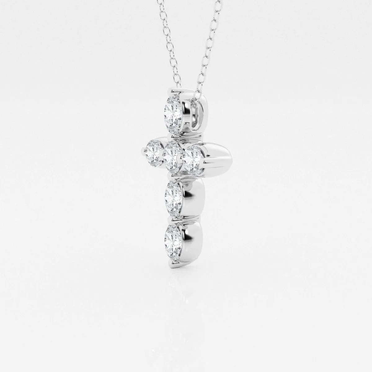 1.0 TCW Round & Oval Moissanite Diamond Cross Necklace