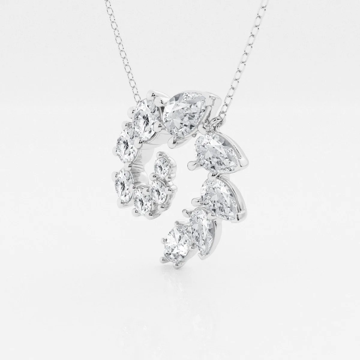 3.6 TCW Round, Marquise & Pear Moissanite Diamond Swirl Necklace