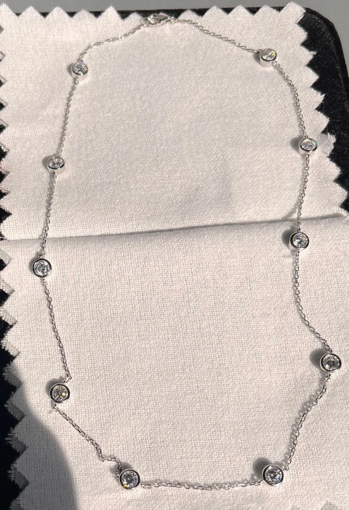 5.0 TCW Round Moissanite Diamond Dainty Necklace