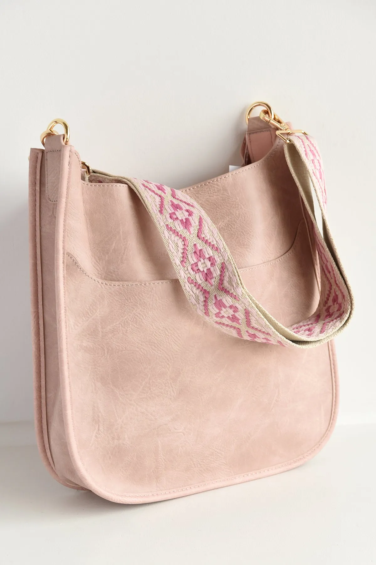 AHDORNED BLUSH LEATHER MESSENGER