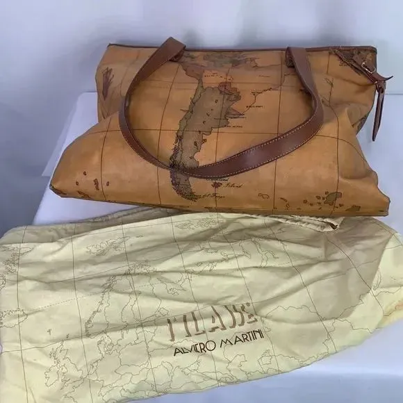 Alviero Martini Rare Map Tote as is