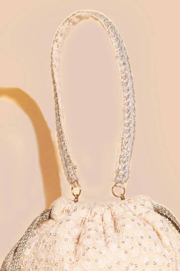 Amara embroidered bucket bag - Nude