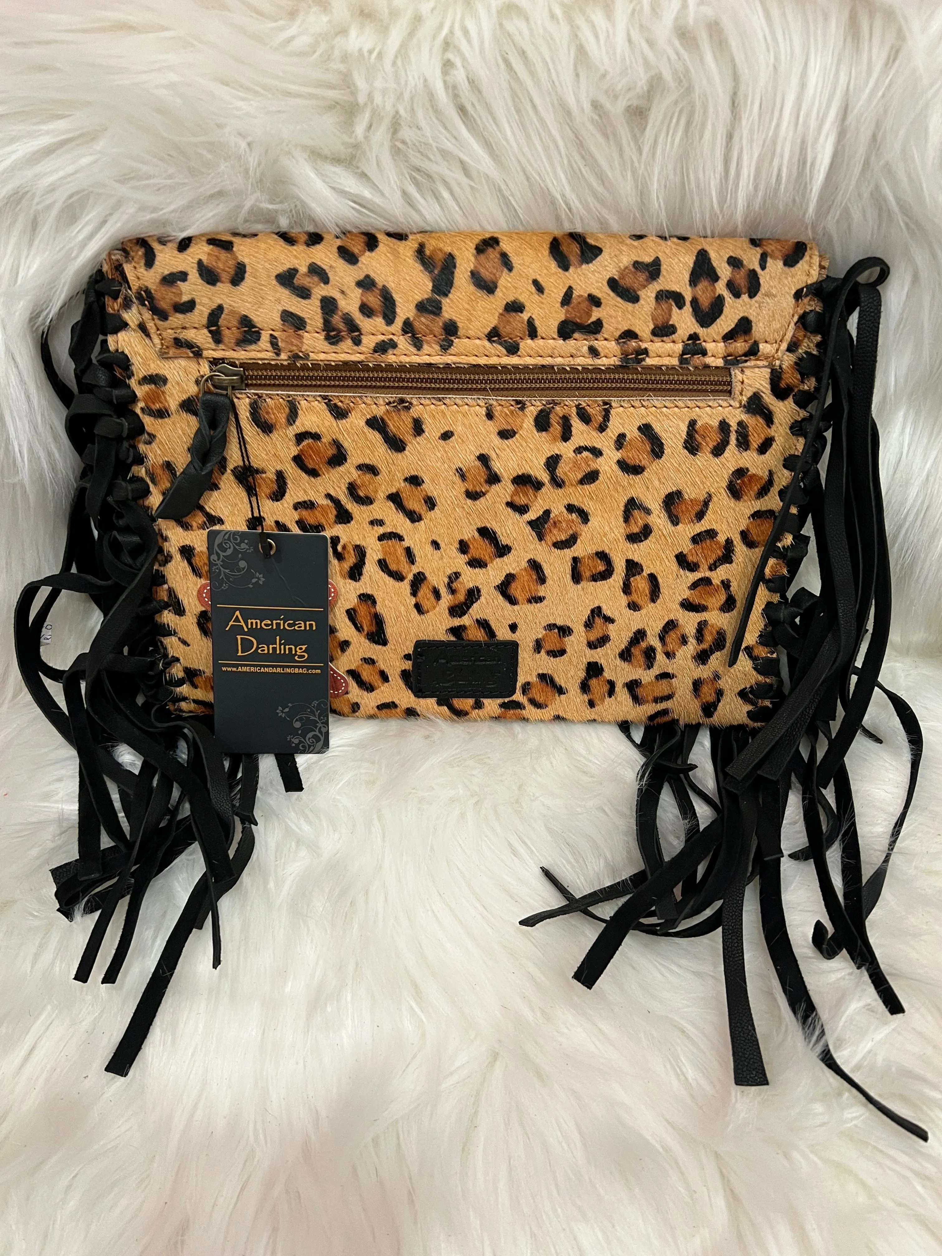 Anna Leopard & Fringe Handbag