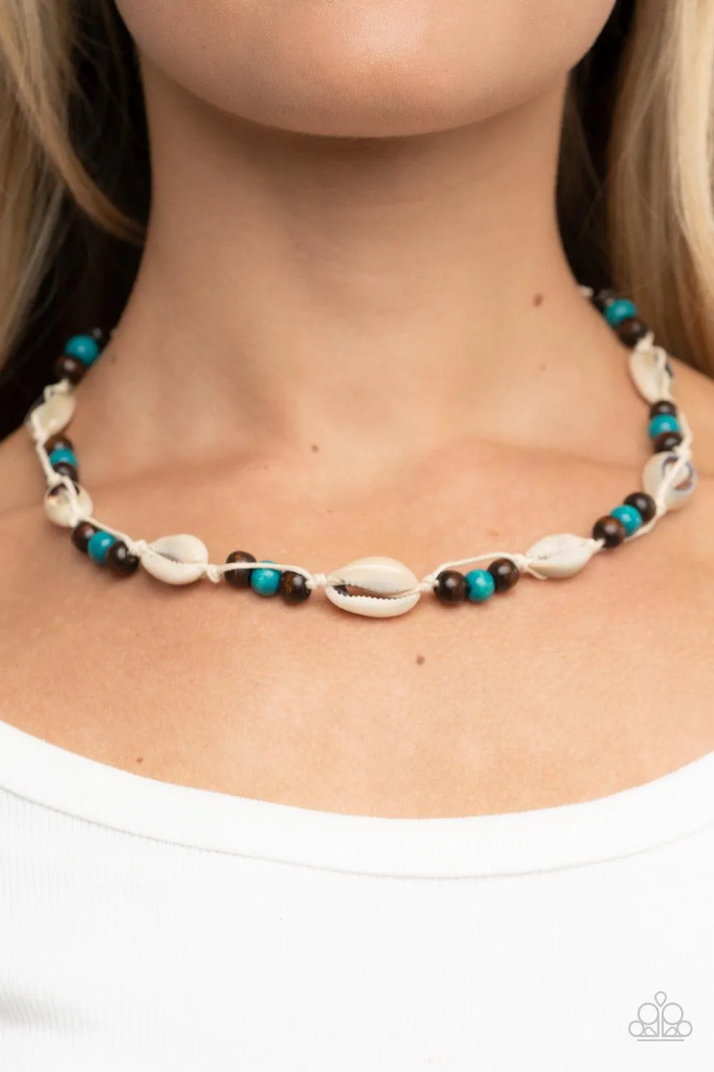 Bermuda Beachcomber Blue Urban Necklace - Paparazzi Accessories