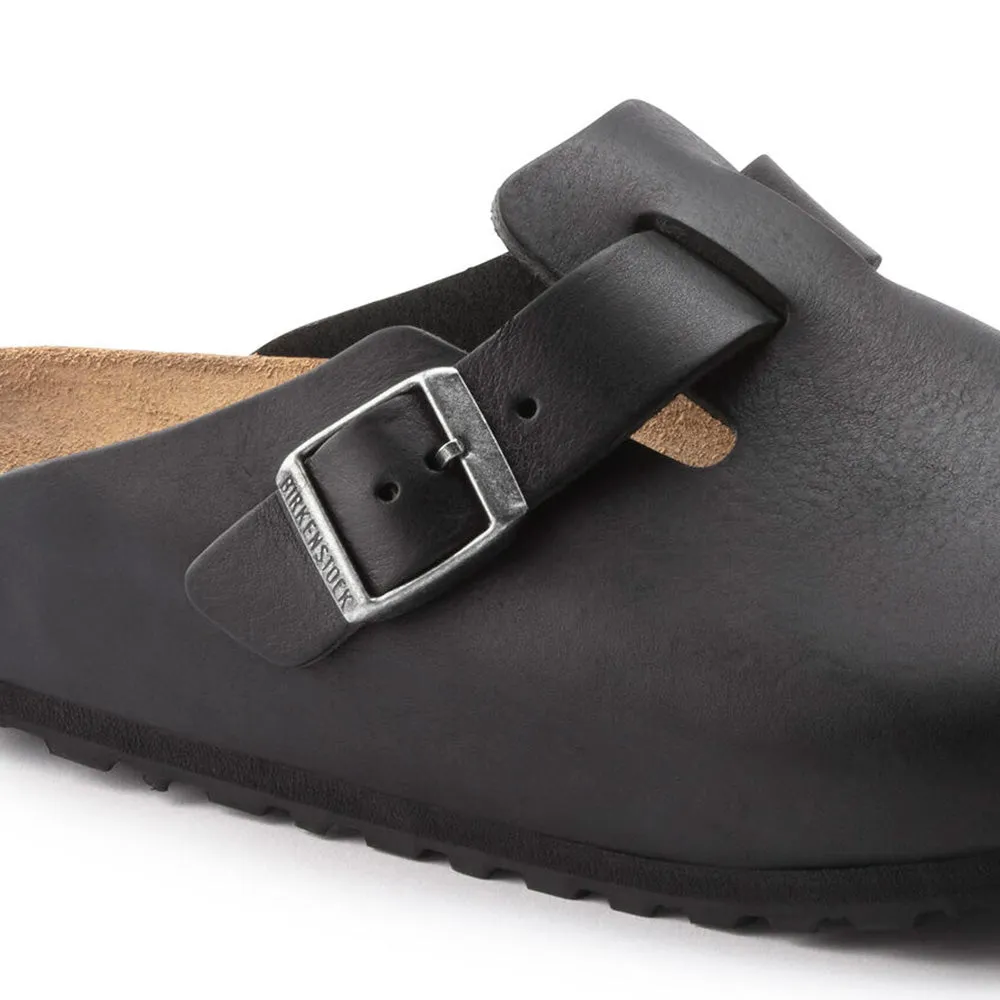 Birkenstock Boston Oiled Leather  Vintage Wood Black