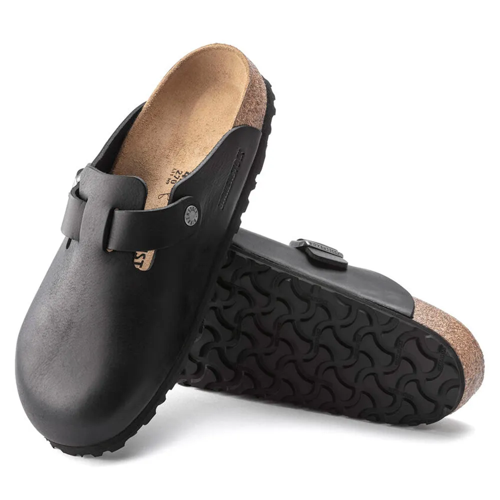 Birkenstock Boston Oiled Leather  Vintage Wood Black