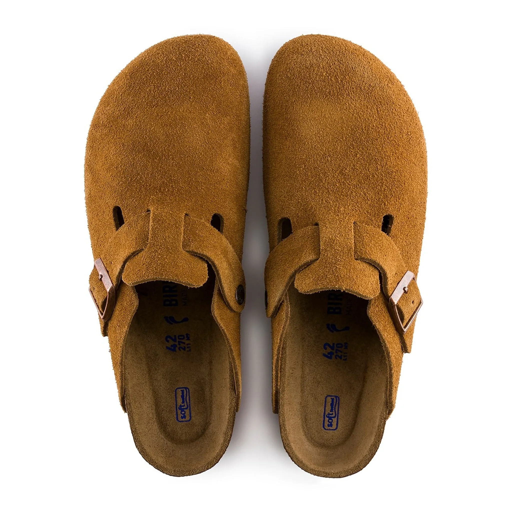 Birkenstock Boston Suede Flat Sandals Mink