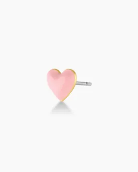 Blush Heart Charm Stud