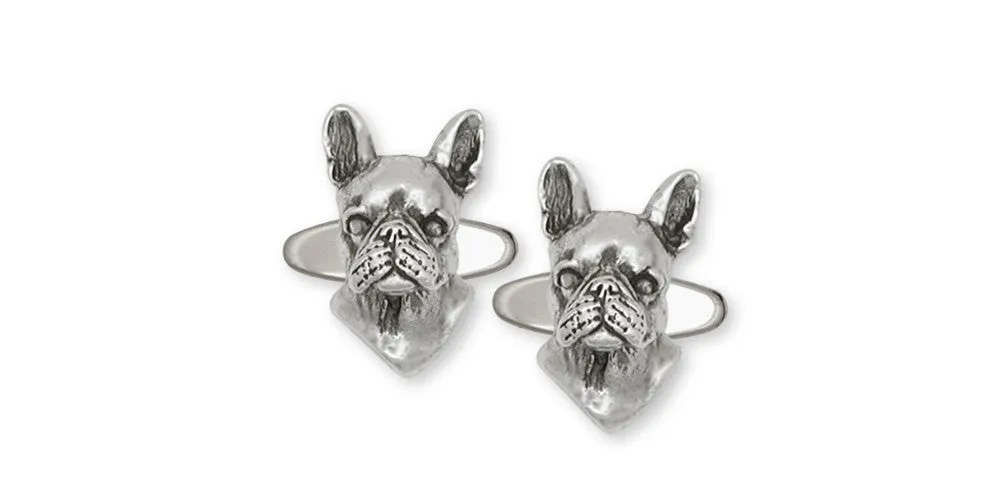 Boston Terrier Cufflinks Jewelry Sterling Silver Handmade Dog Cufflinks BT5-CL