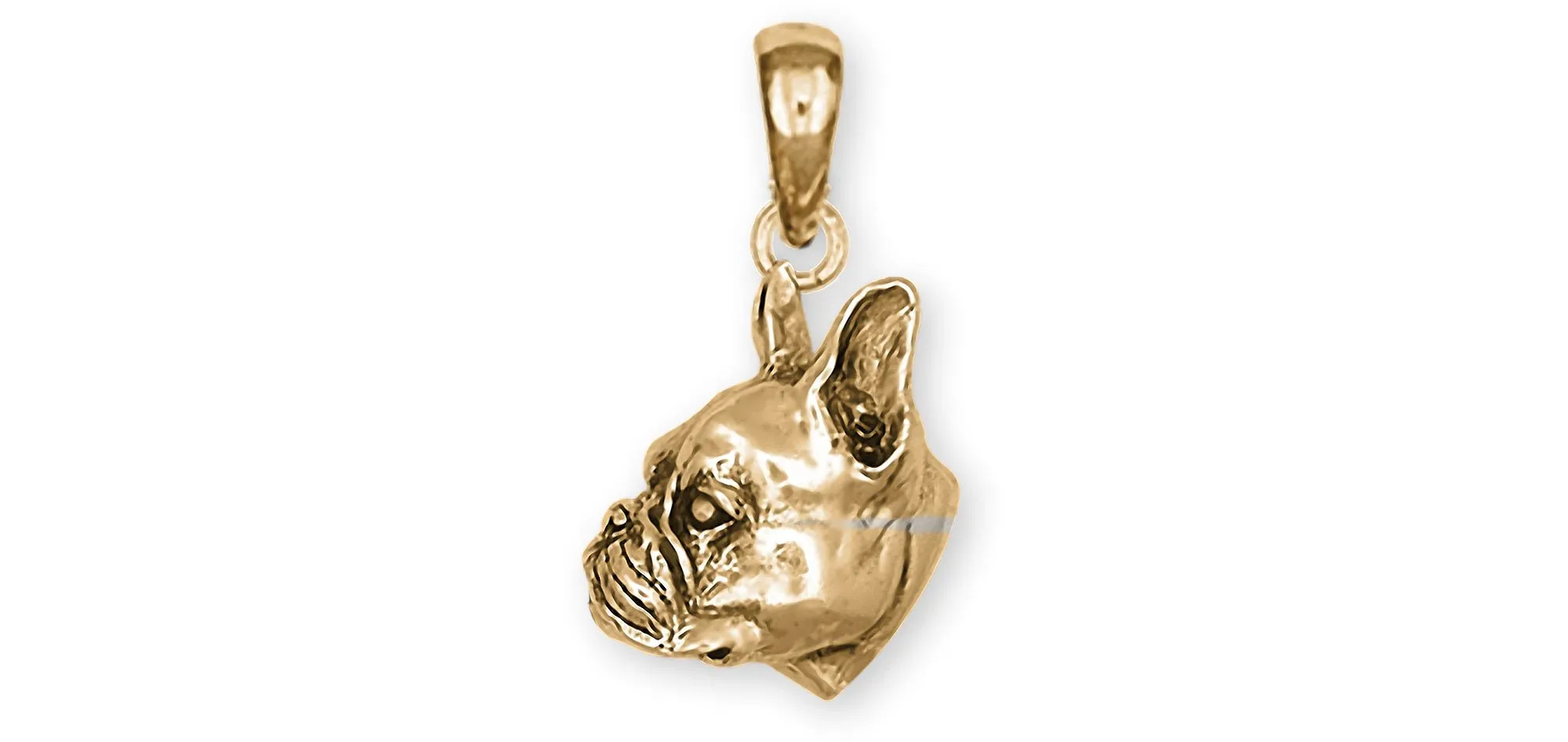 Boston Terrier Jewelry 14k Yellow Gold Handmade Boston Terrier Pendant  BT152X-PG