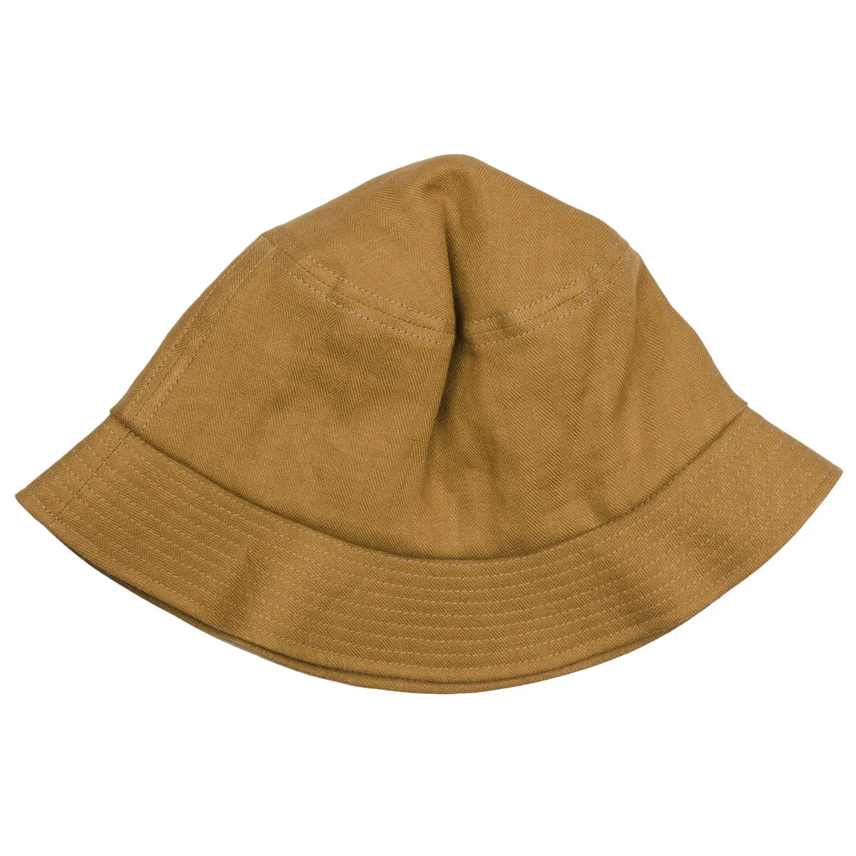 cableami - Linen Herringbone Bucket Hat - Brown Gold