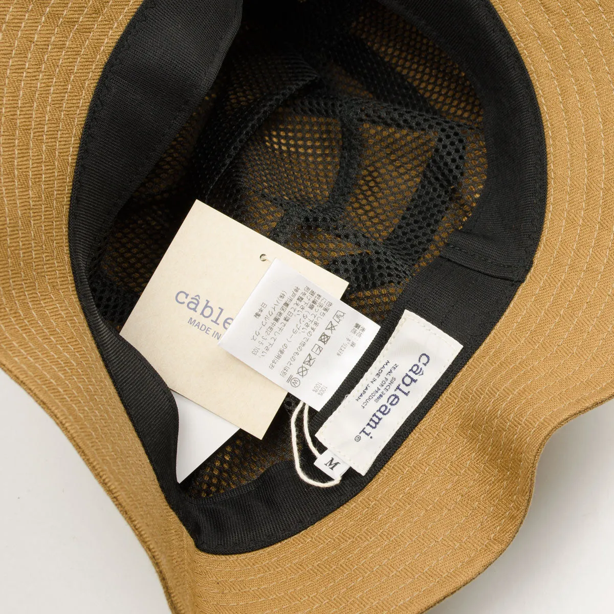 cableami - Linen Herringbone Bucket Hat - Brown Gold