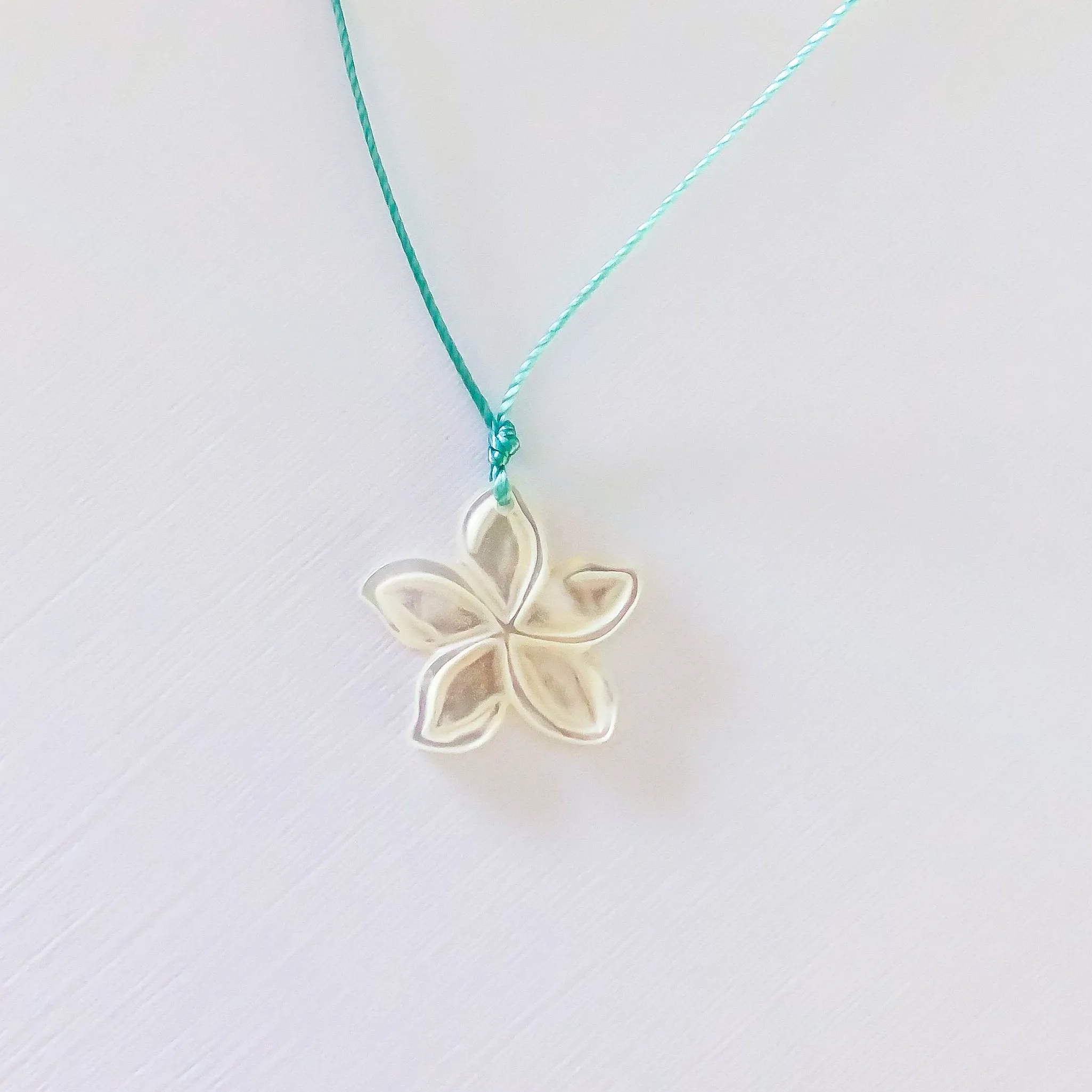 Carved Plumeria Necklace