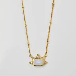 Celestial Sunbeam Necklace in Moonstone