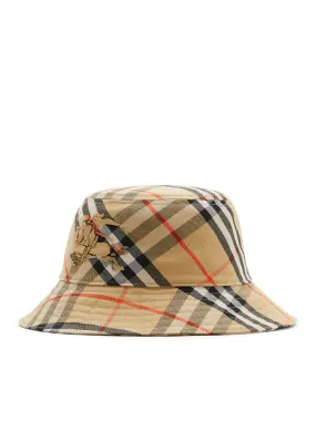 Check cotton blend bucket hat