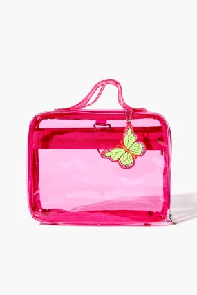 Clear Butterfly Keychain Makeup Bag