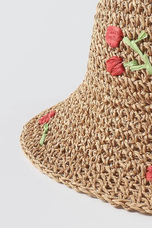 Crochet Raffia Bucket Hat all