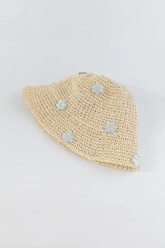 Crochet Raffia Bucket Hat all