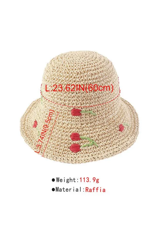 Crochet Raffia Bucket Hat all