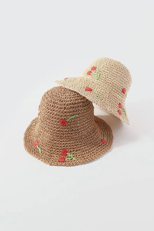 Crochet Raffia Bucket Hat all