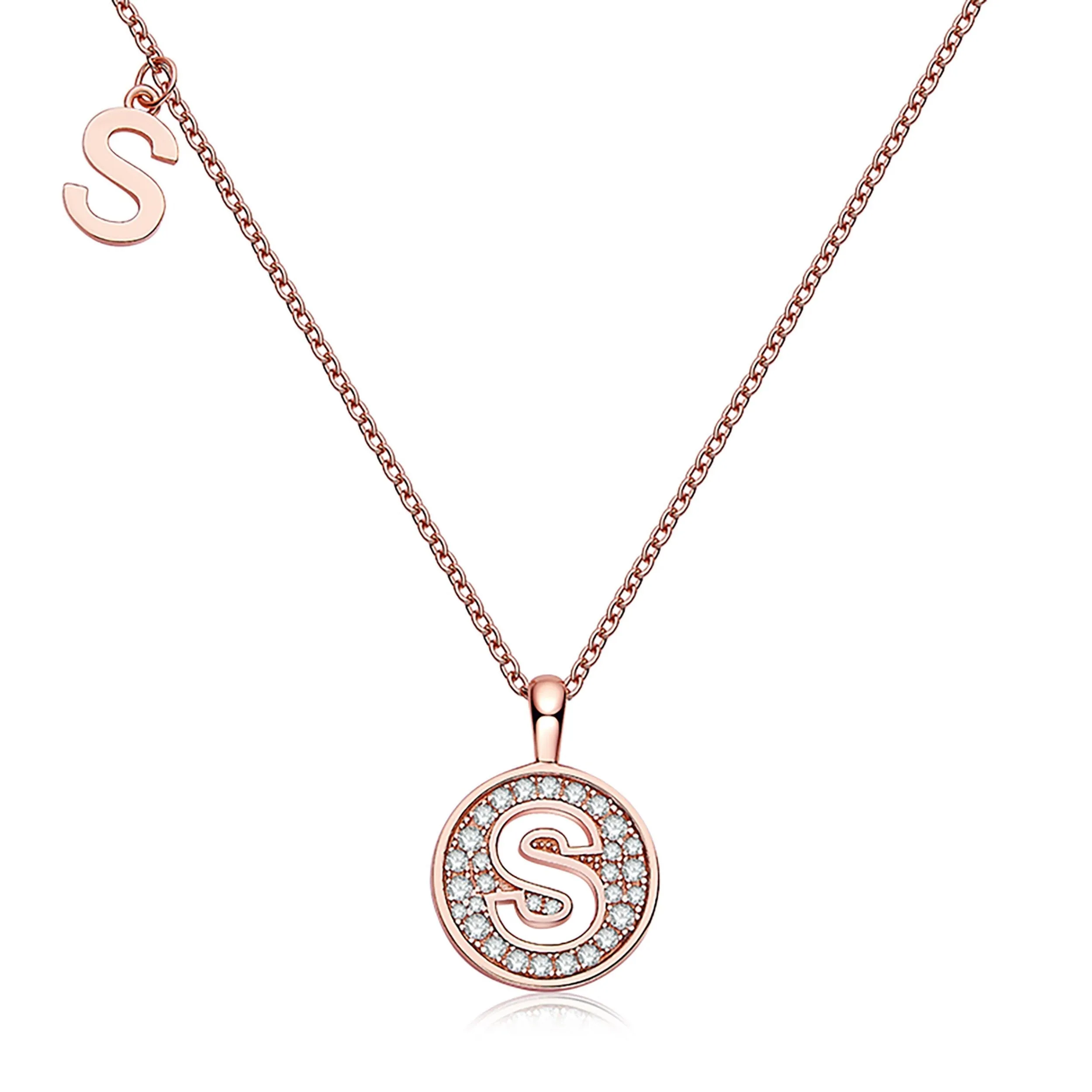 Customized S Letter Moissanite Diamond Necklace