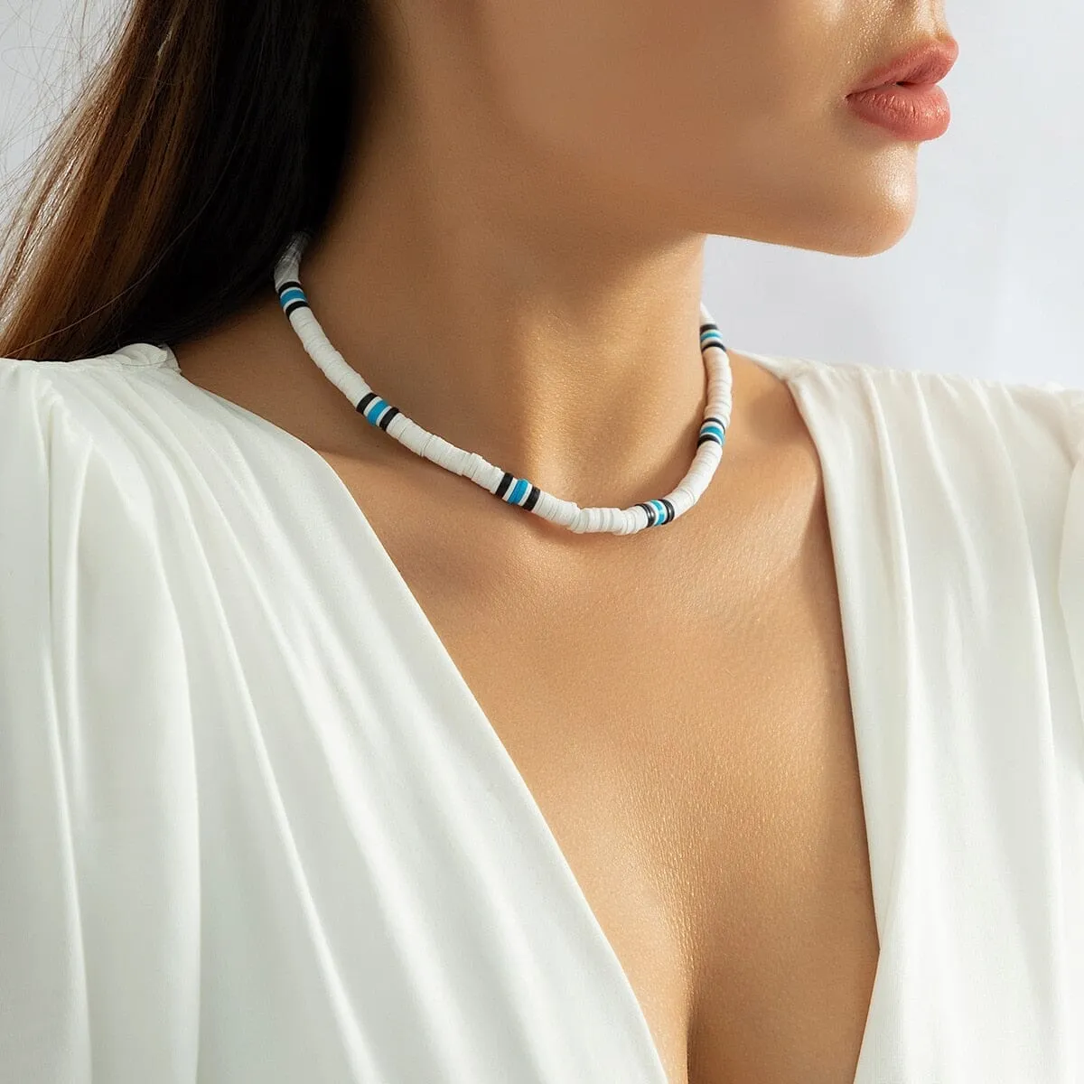 Ethnic Puka Shell Chain Choker Necklace