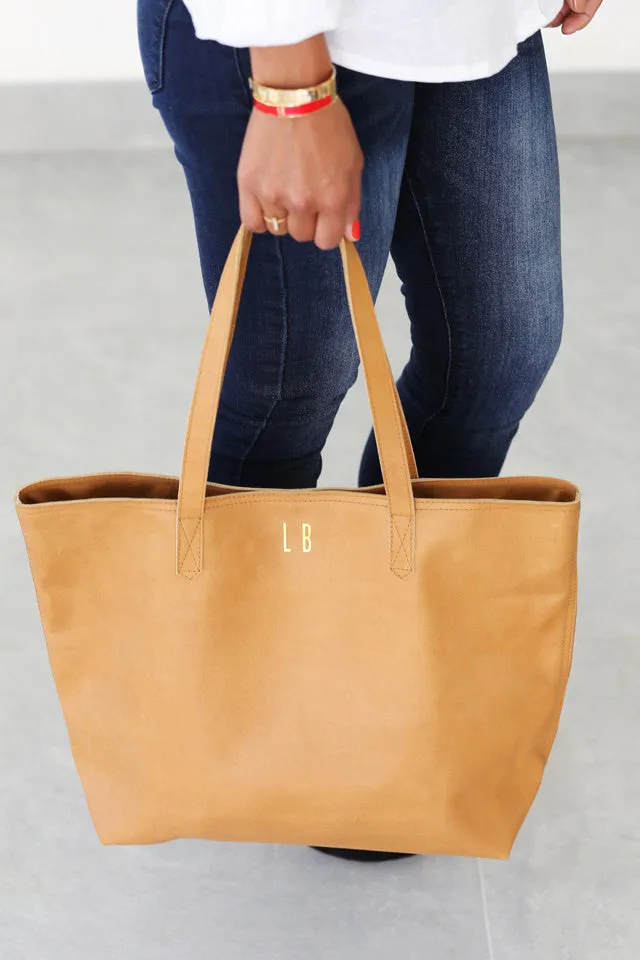 Everyday Market Shopper Tote Bag-Tan