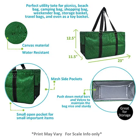 Green Glitter NGIL Utility Bag