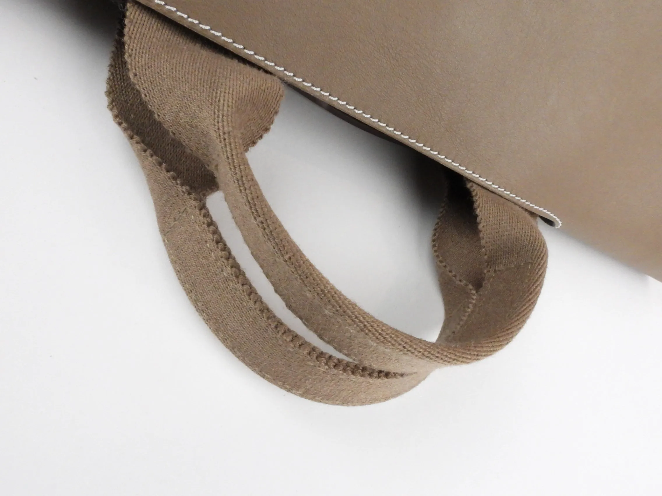 Hermes Khaki Canvas and Leather Valparaiso MM Tote Bag