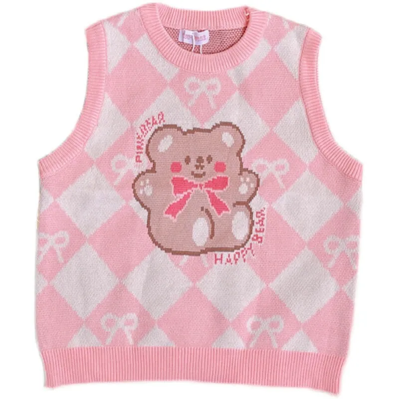 Japanese CUTE Cartoon Bear student versatile vest BY9022