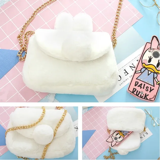 Kawaii Plush Bunny Ear Shoulder Bag AD12163