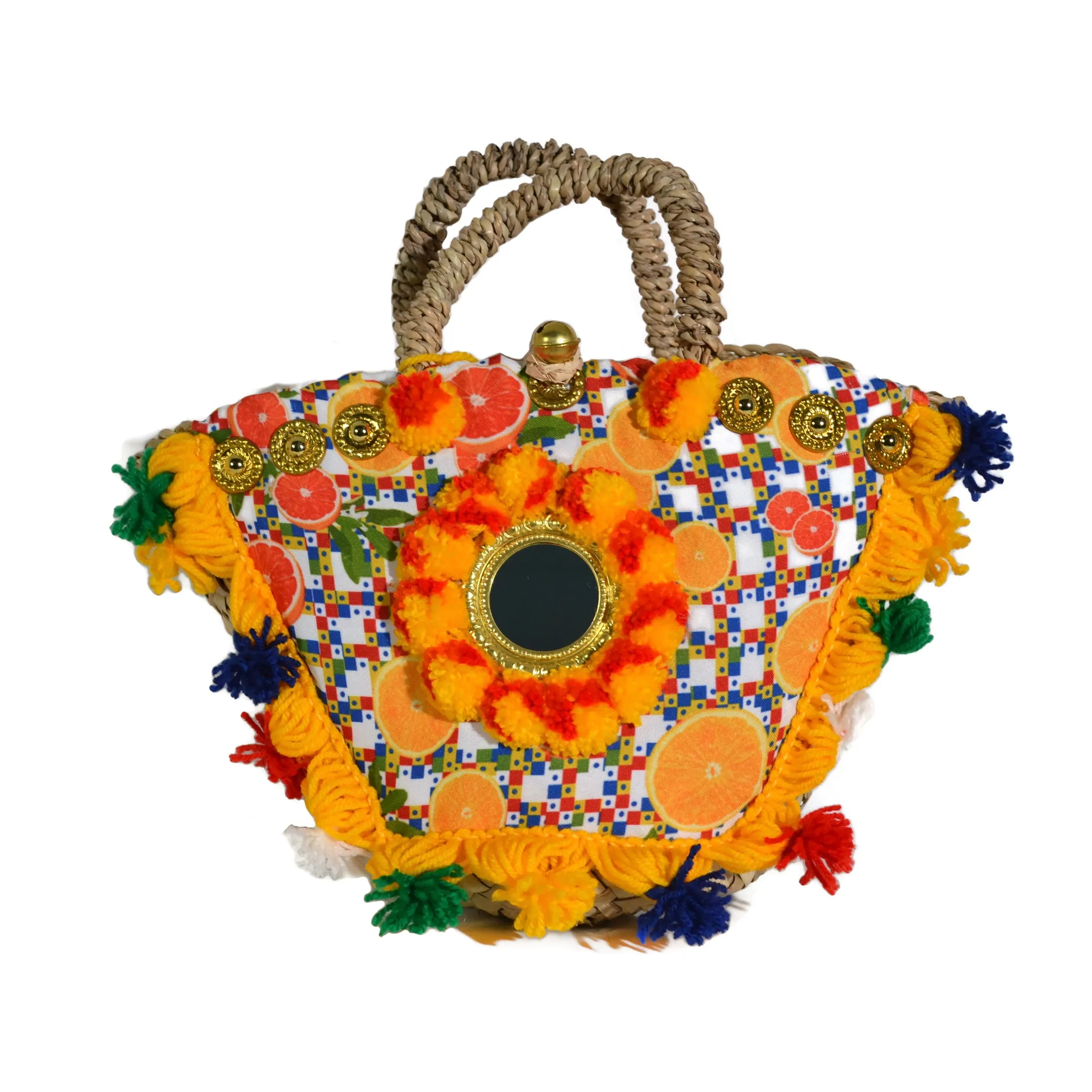 La Siciliana Bag - Coffa Paglia - Red, Orange, Yellow