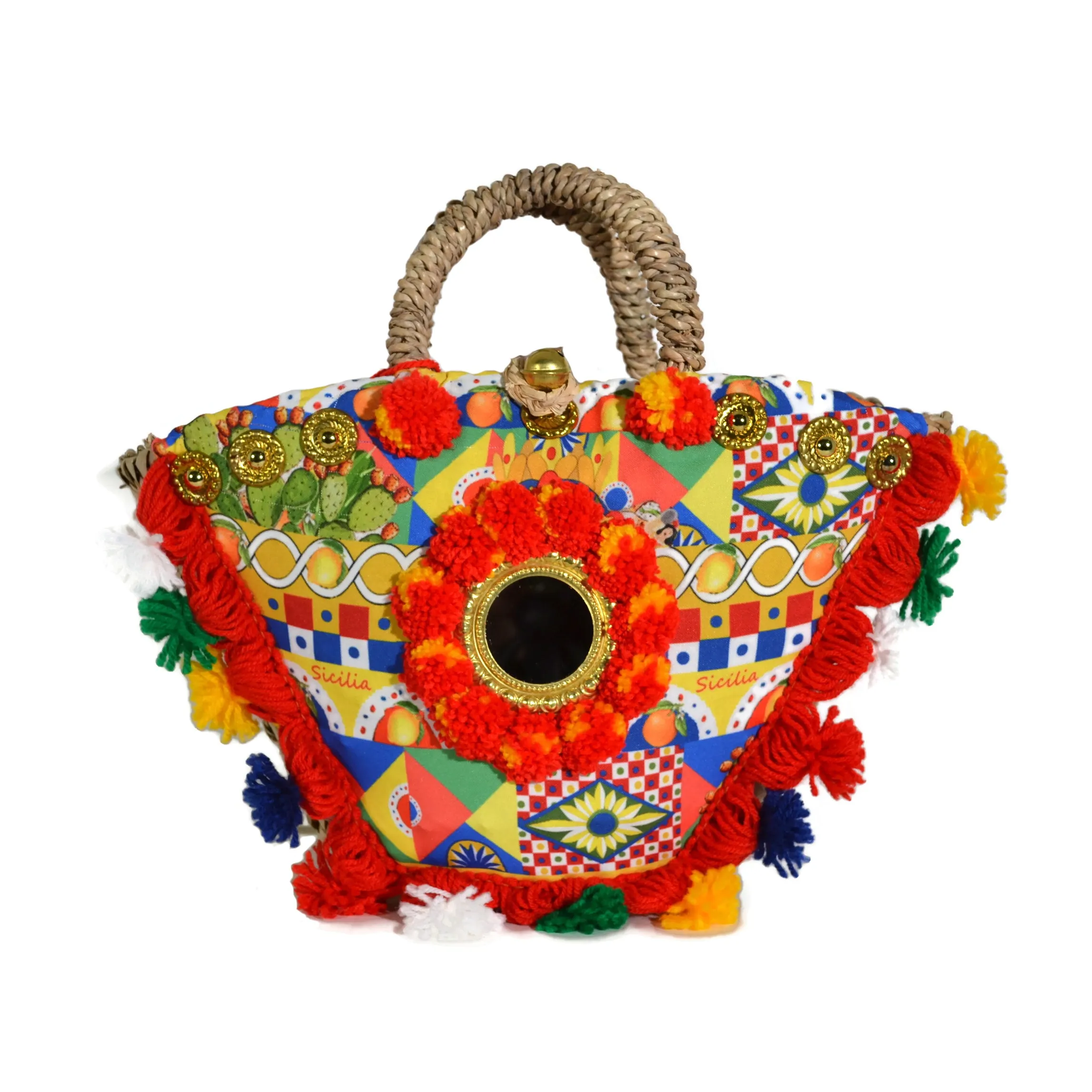 La Siciliana Bag - Coffa Paglia - Red, Orange, Yellow