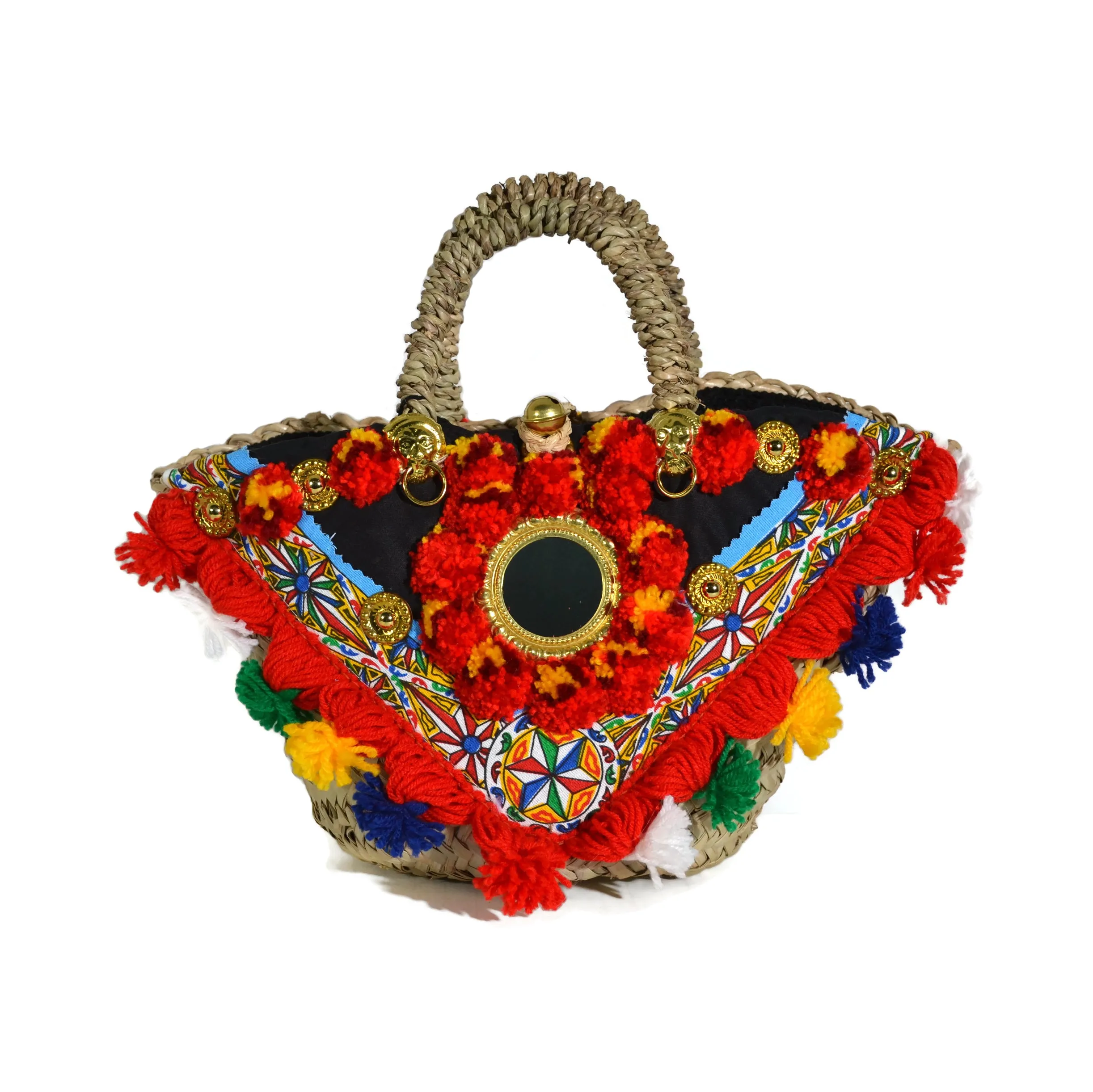 La Siciliana Bag - Coffa Paglia - Red, Orange, Yellow