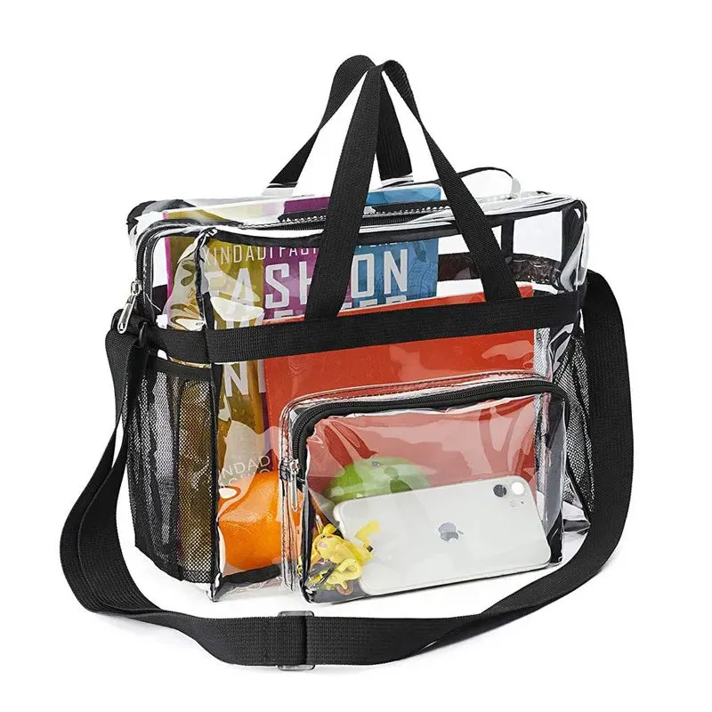 Large Transparent PVC Casual Travel Shoulder Handbag Luggage Portable Bag