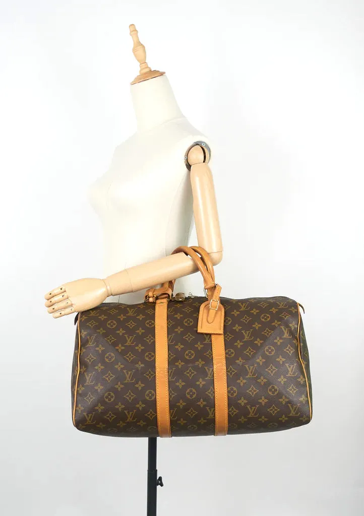 Louis Vuitton Brown Monogram Coated Canvas Keepall 45