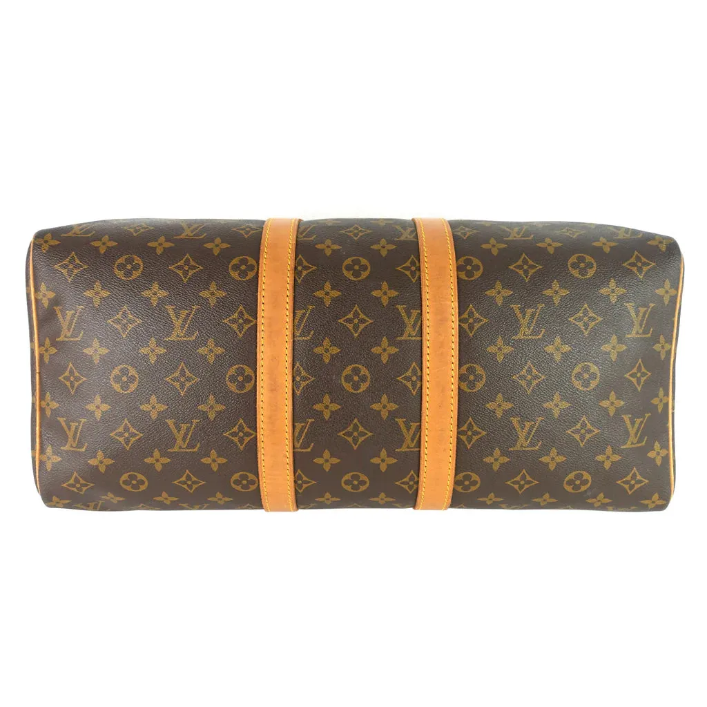 Louis Vuitton Brown Monogram Coated Canvas Keepall 45