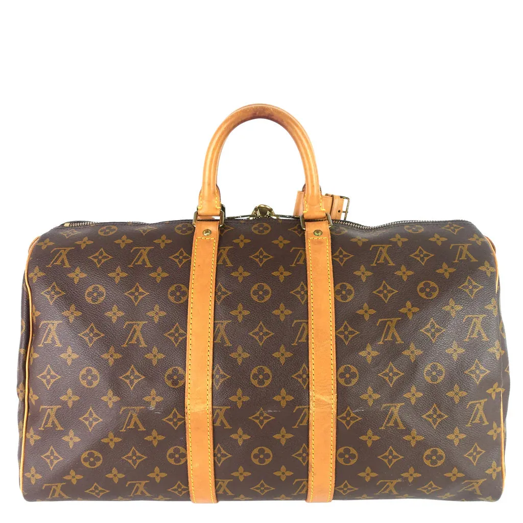 Louis Vuitton Brown Monogram Coated Canvas Keepall 45