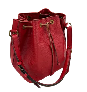 Louis Vuitton Red Epi Noe Shoulder Bag