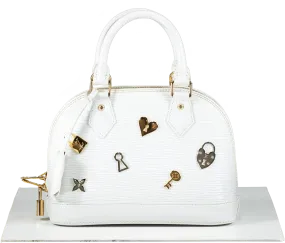 Louis Vuitton White Alma Handbag Love Lock Epi Leather Bb Bag