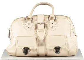 Marc Jacobs Cream Leather 2 Pocket Top Handles Venetia Handbag